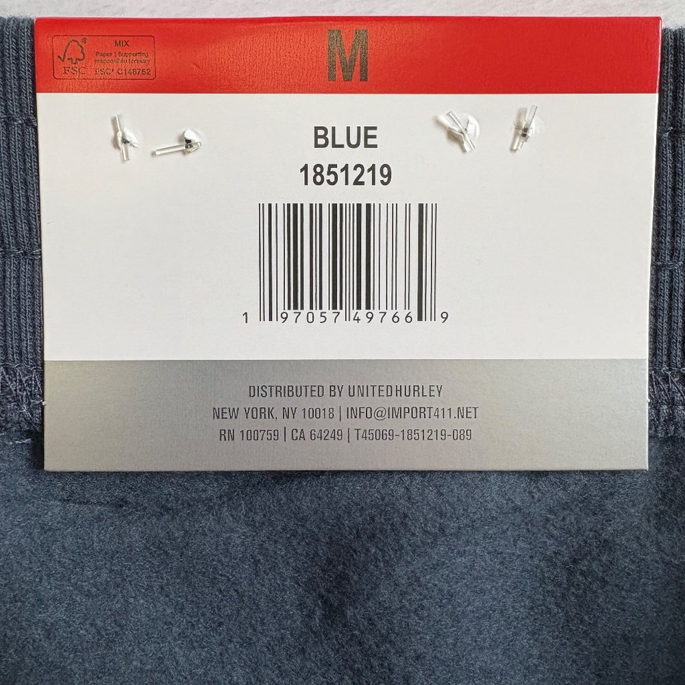Hurley Men’s Fleece Joggers/Pants, Blue, Medium NWT - Picture 5 of 15